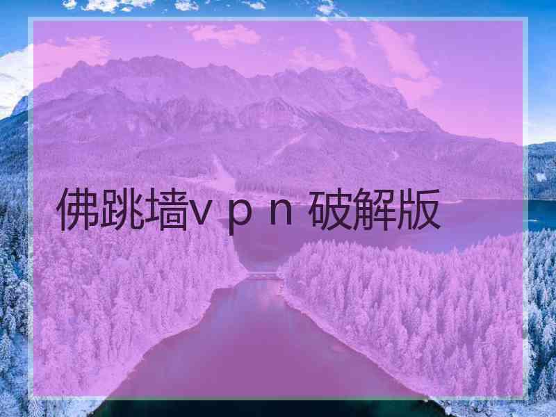 佛跳墙v p n 破解版