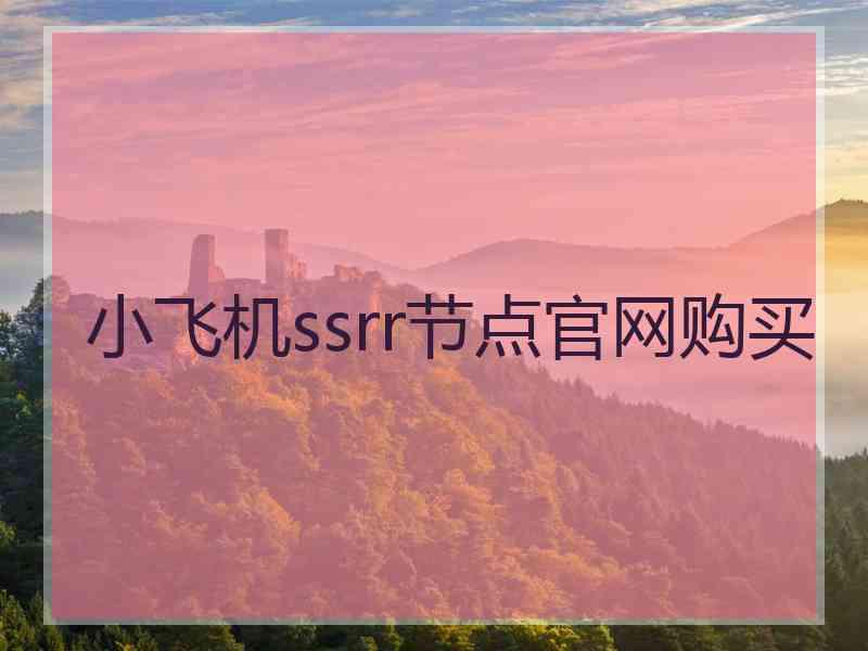 小飞机ssrr节点官网购买